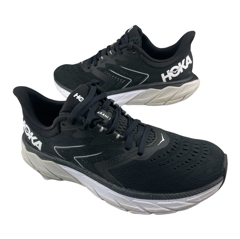 Hoka One One Arahi 5 Shoes Black White Mens Sz 7.5B|UK 6|39.5